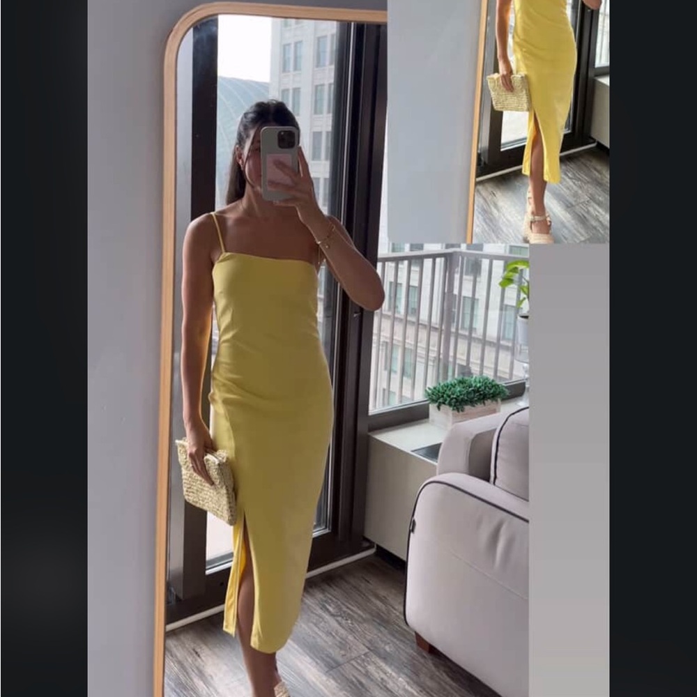 Chic Strapless Yellow Dress